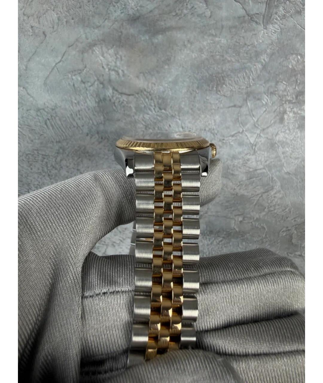 ROLEX Черные часы из желтого золота, фото 5