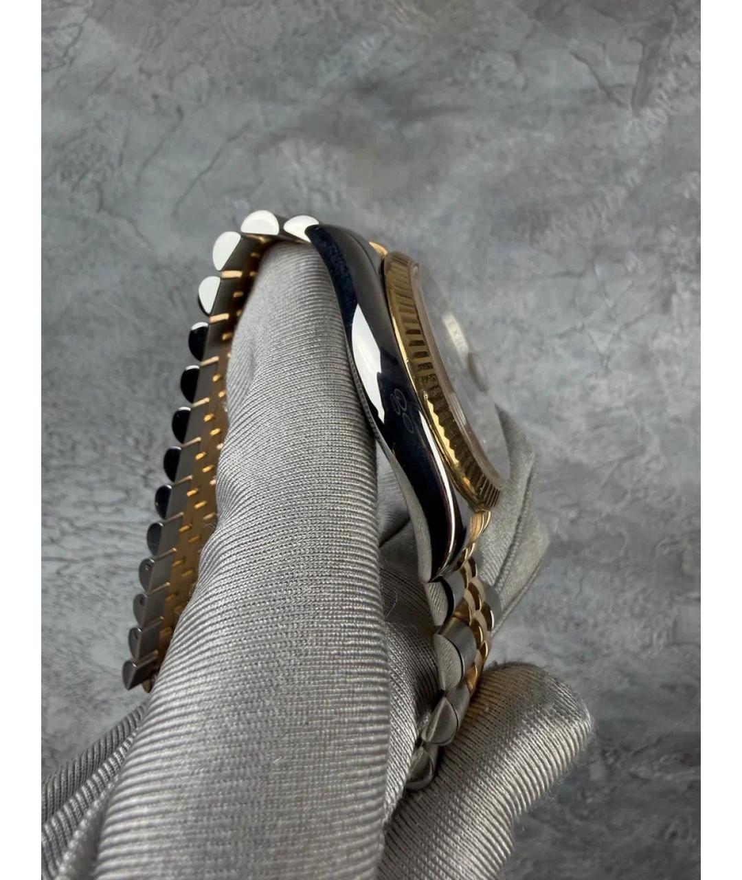 ROLEX Черные часы из желтого золота, фото 4