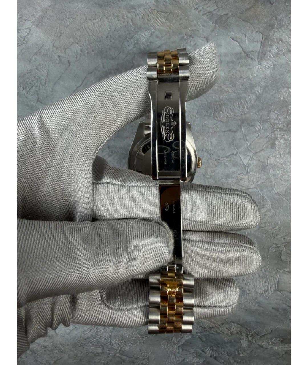 ROLEX Черные часы из желтого золота, фото 6