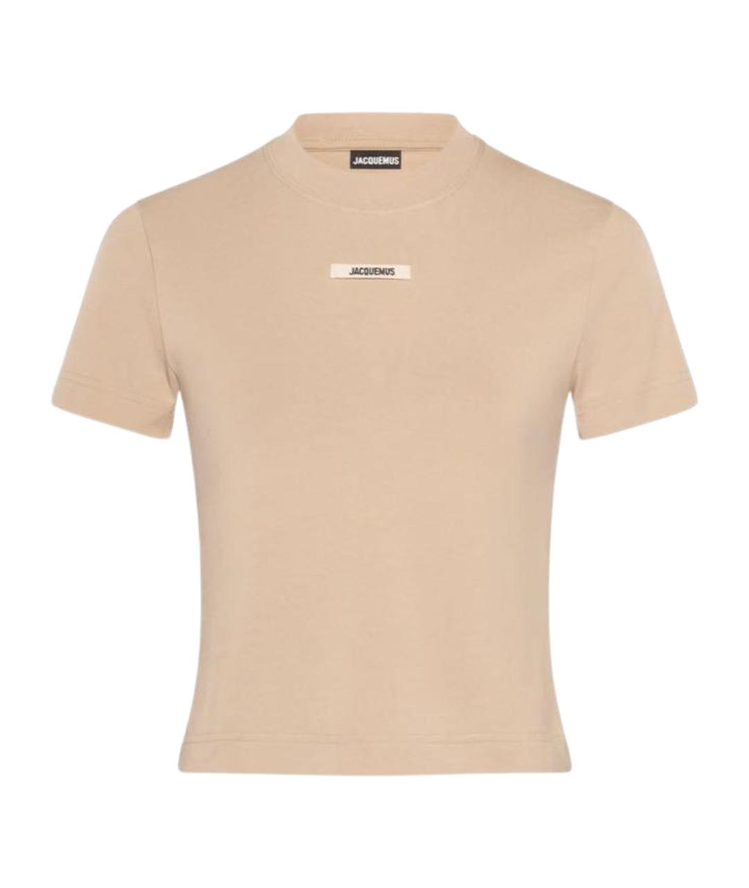 JACQUEMUS Бежевая хлопковая футболка, фото 1