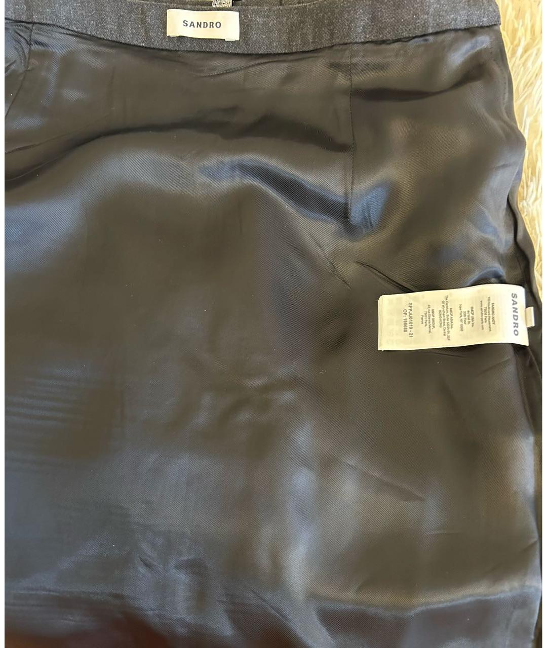 SANDRO Серая полиэстеровая юбка макси, фото 3