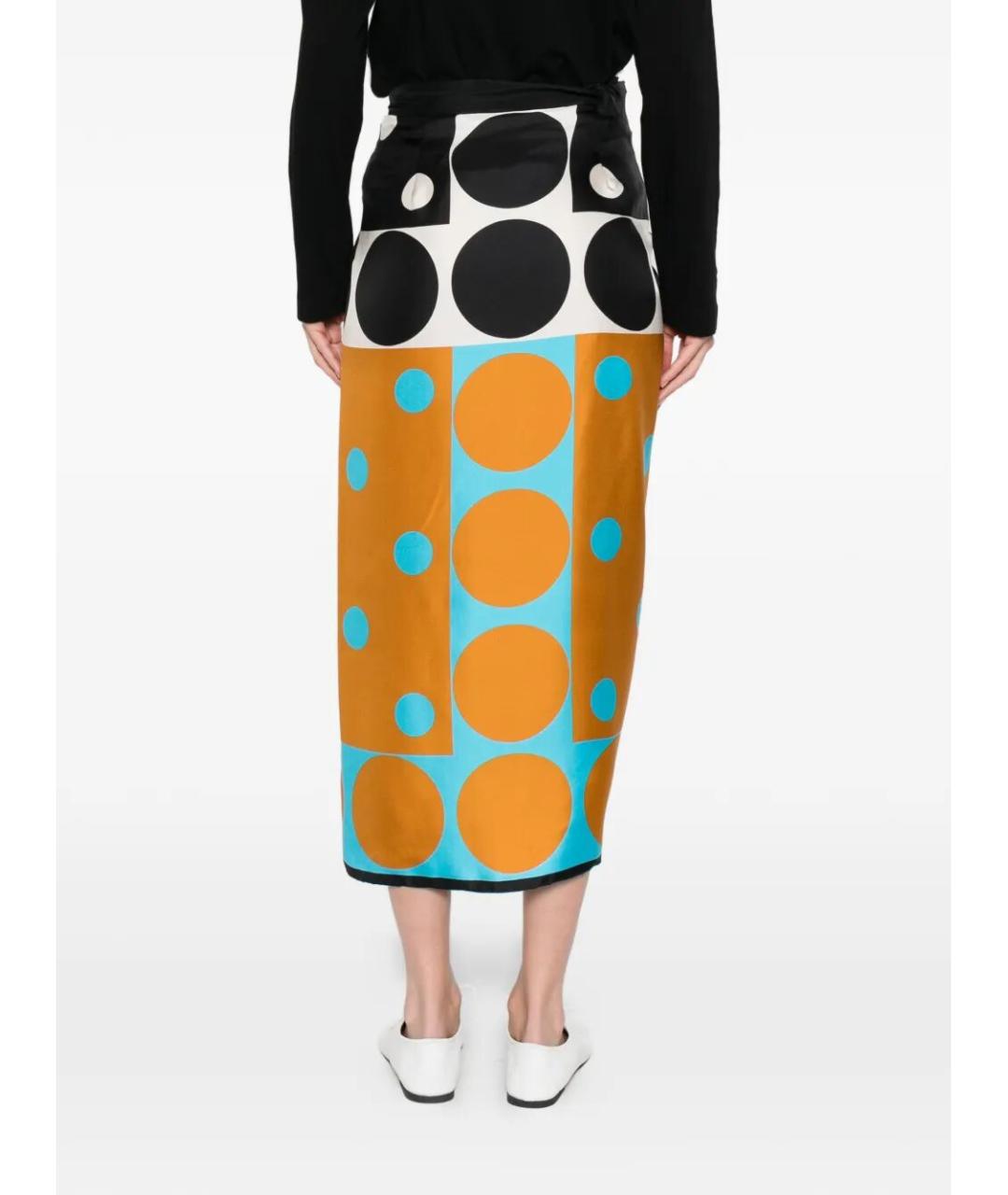 DRIES VAN NOTEN Мульти шелковая юбка миди, фото 4