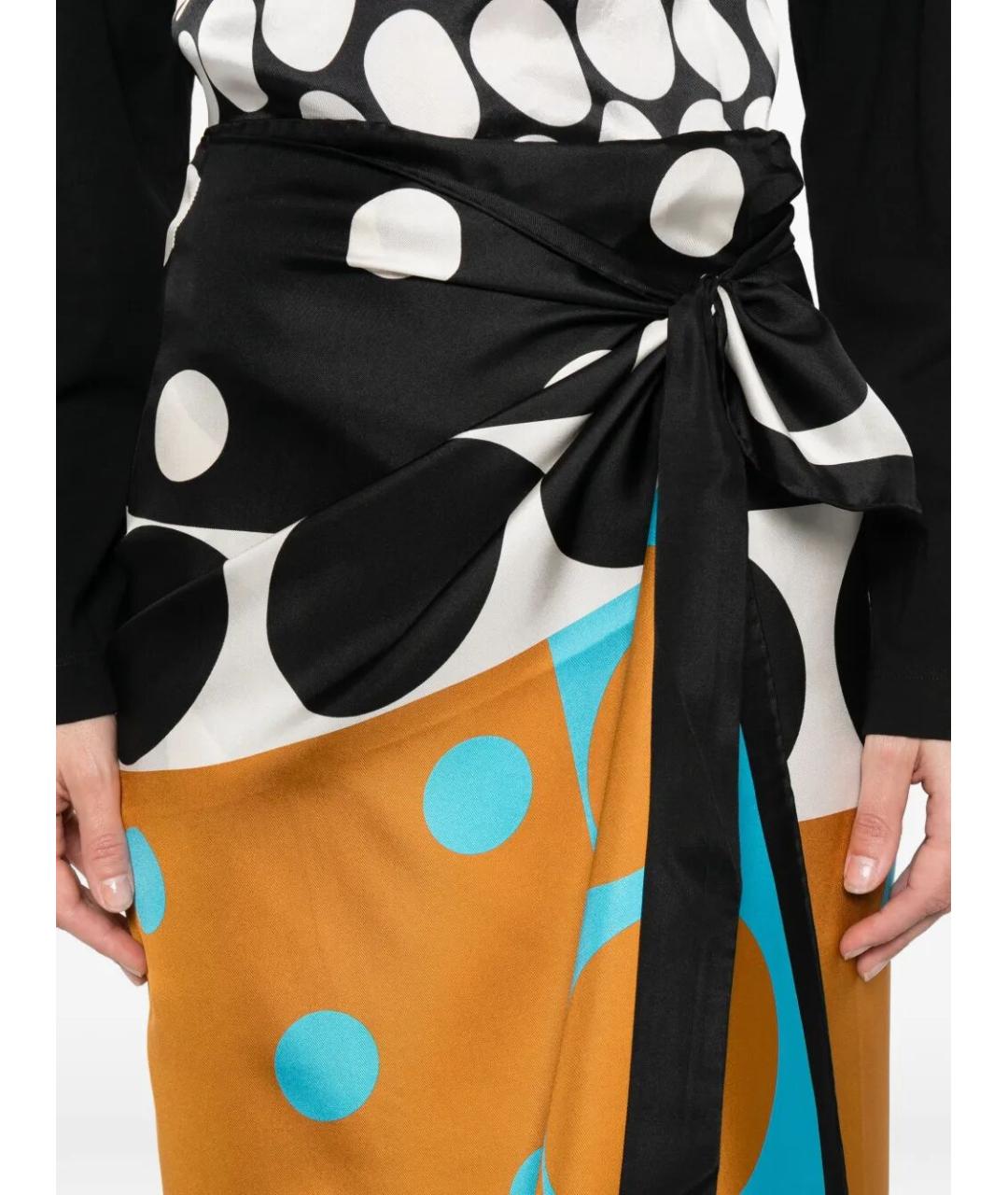 DRIES VAN NOTEN Мульти шелковая юбка миди, фото 3