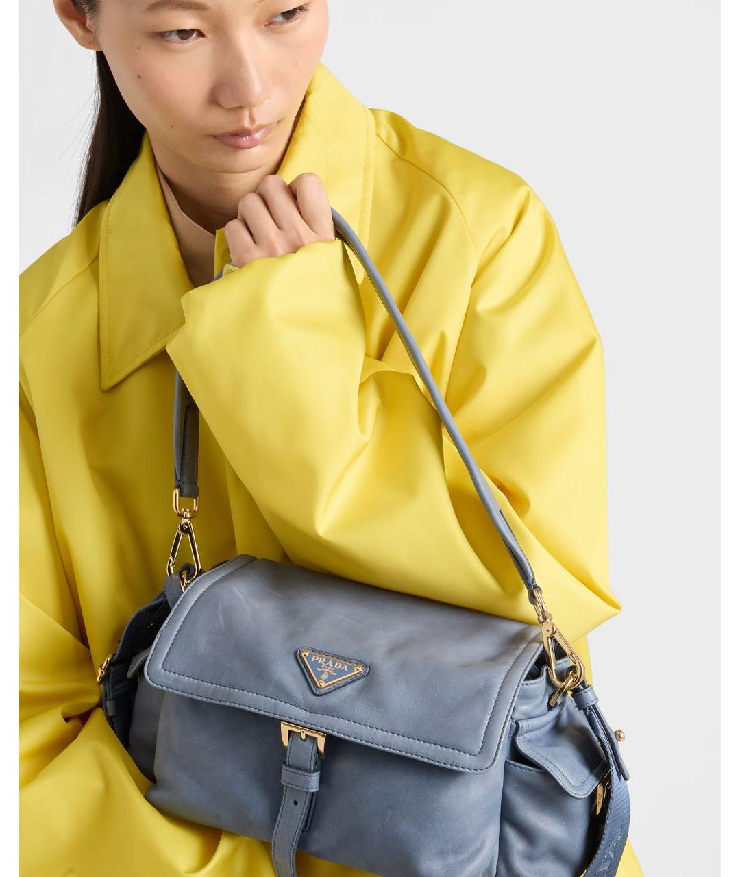 PRADA Синяя кожаная сумка через плечо, фото 8