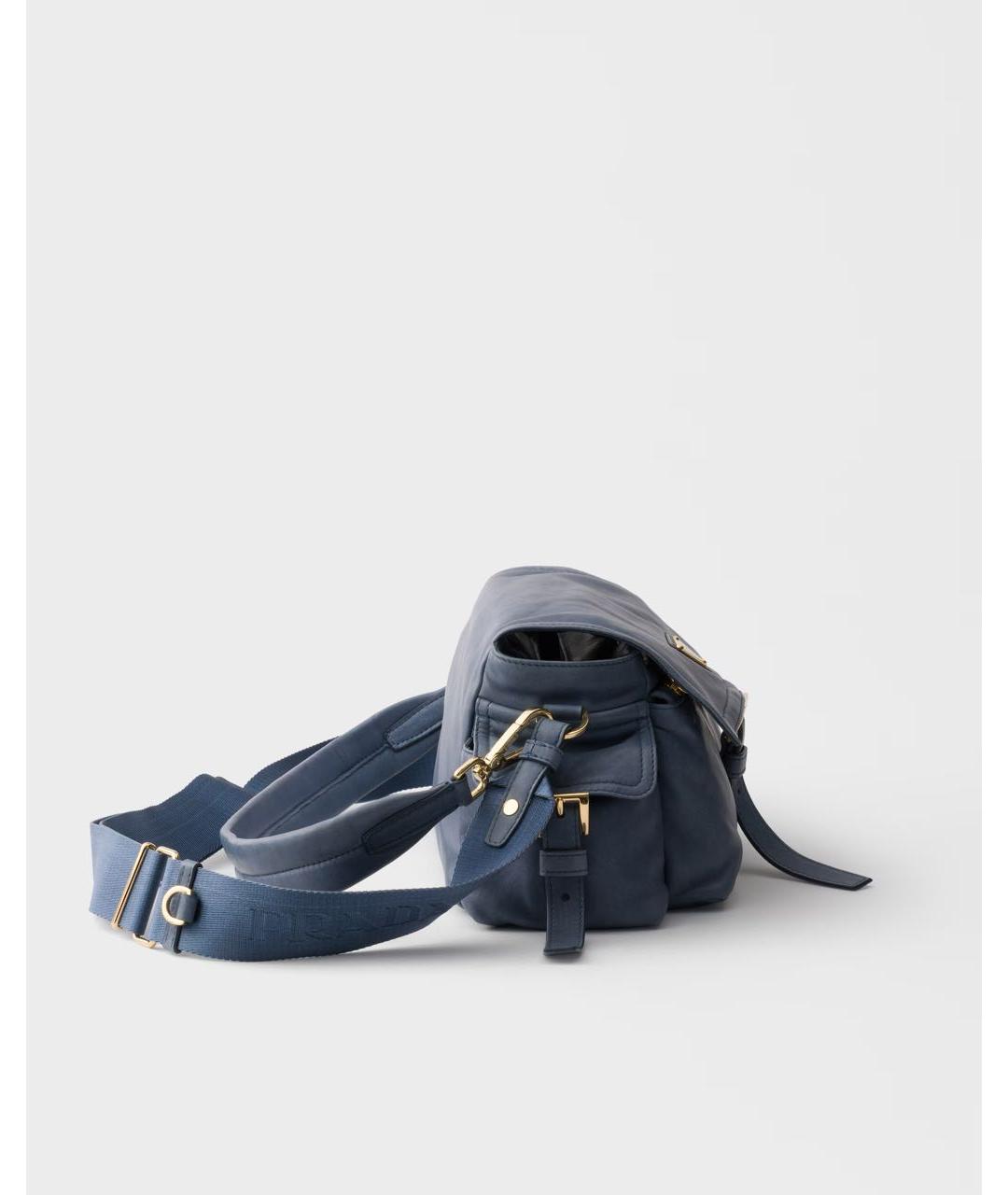 PRADA Синяя кожаная сумка через плечо, фото 6