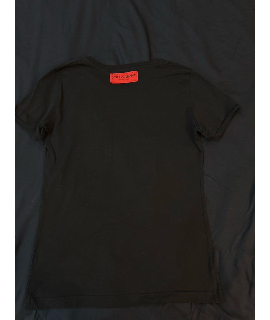 DOLCE&GABBANA Черная хлопковая футболка, фото 2