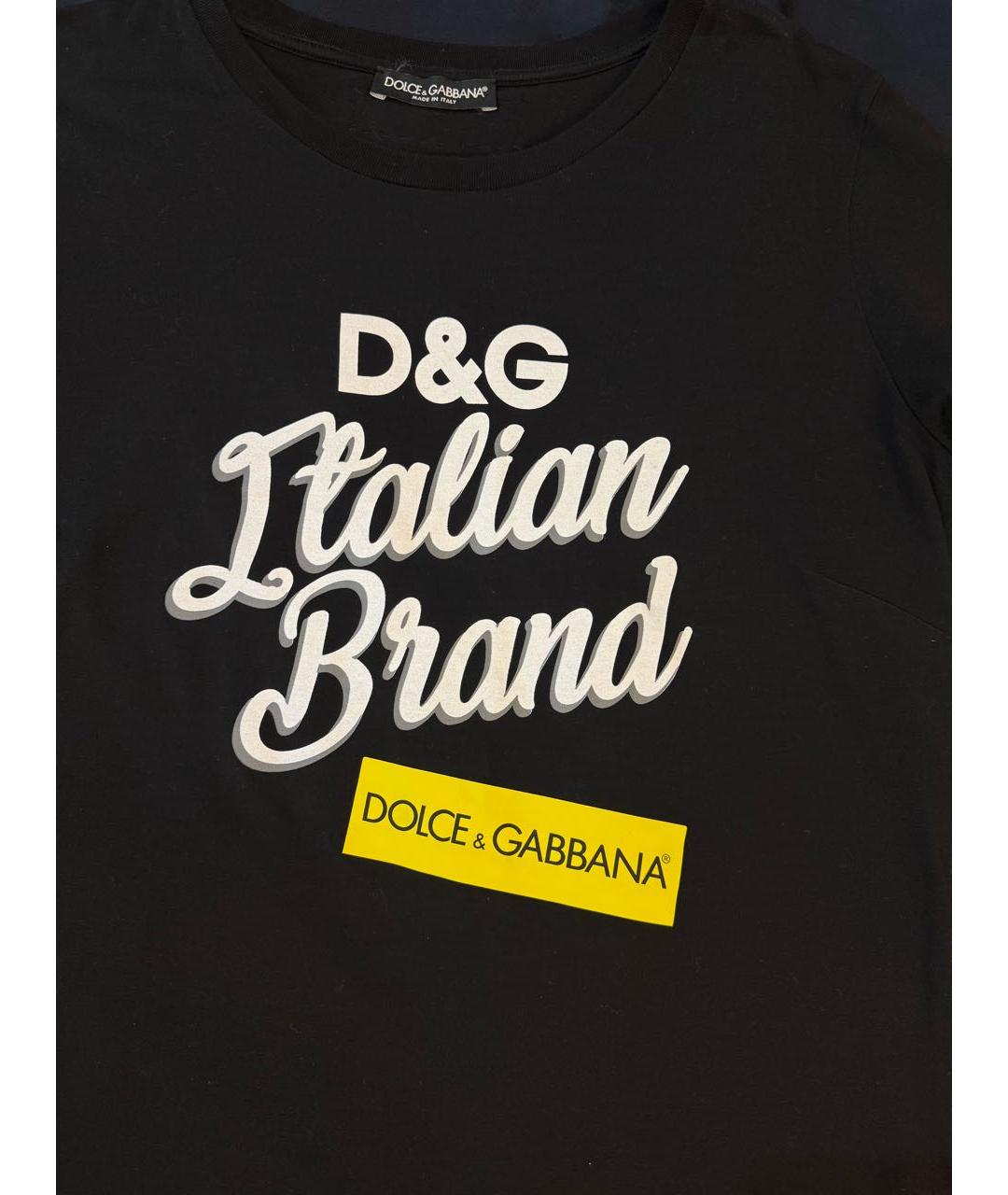 DOLCE&GABBANA Черная хлопковая футболка, фото 4