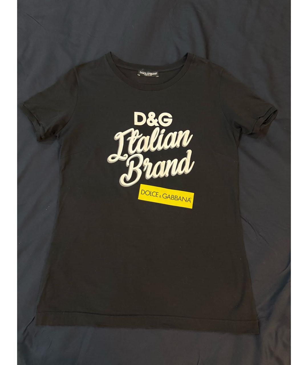 DOLCE&GABBANA Черная хлопковая футболка, фото 6