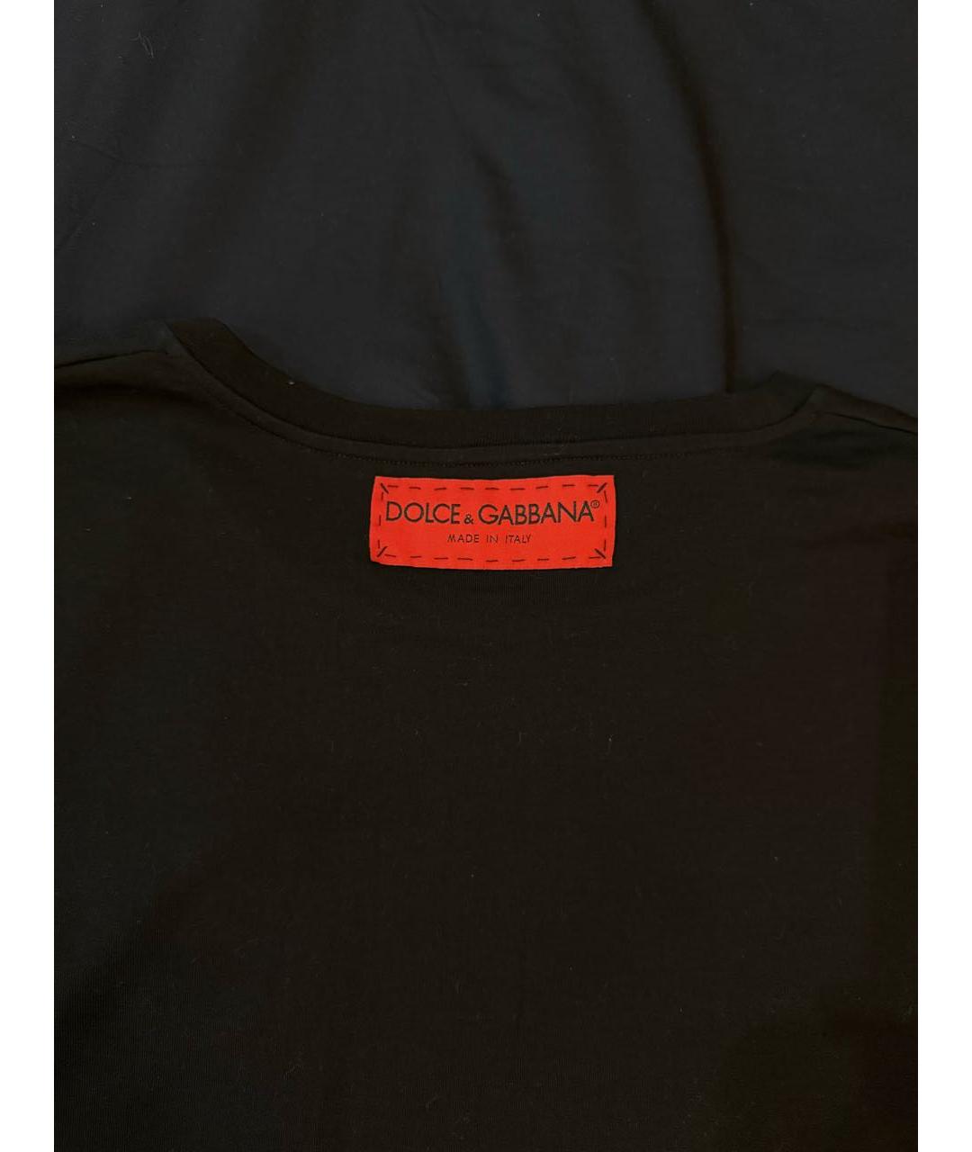 DOLCE&GABBANA Черная хлопковая футболка, фото 3