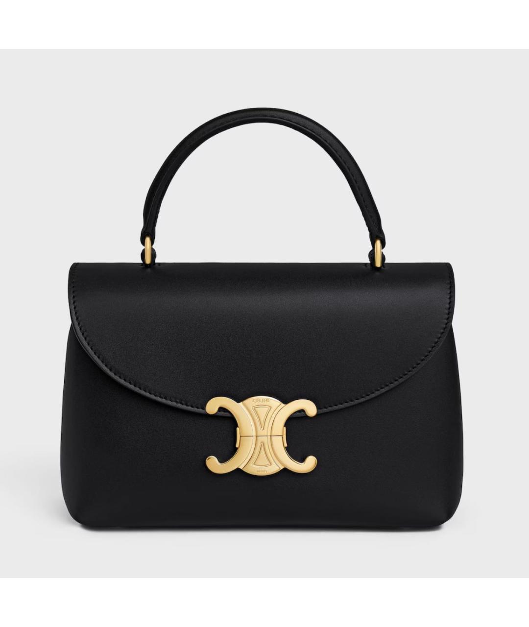 CELINE Черная кожаная сумка с короткими ручками, фото 5