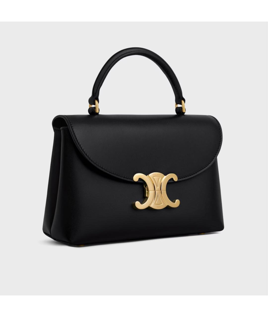 CELINE Черная кожаная сумка с короткими ручками, фото 2