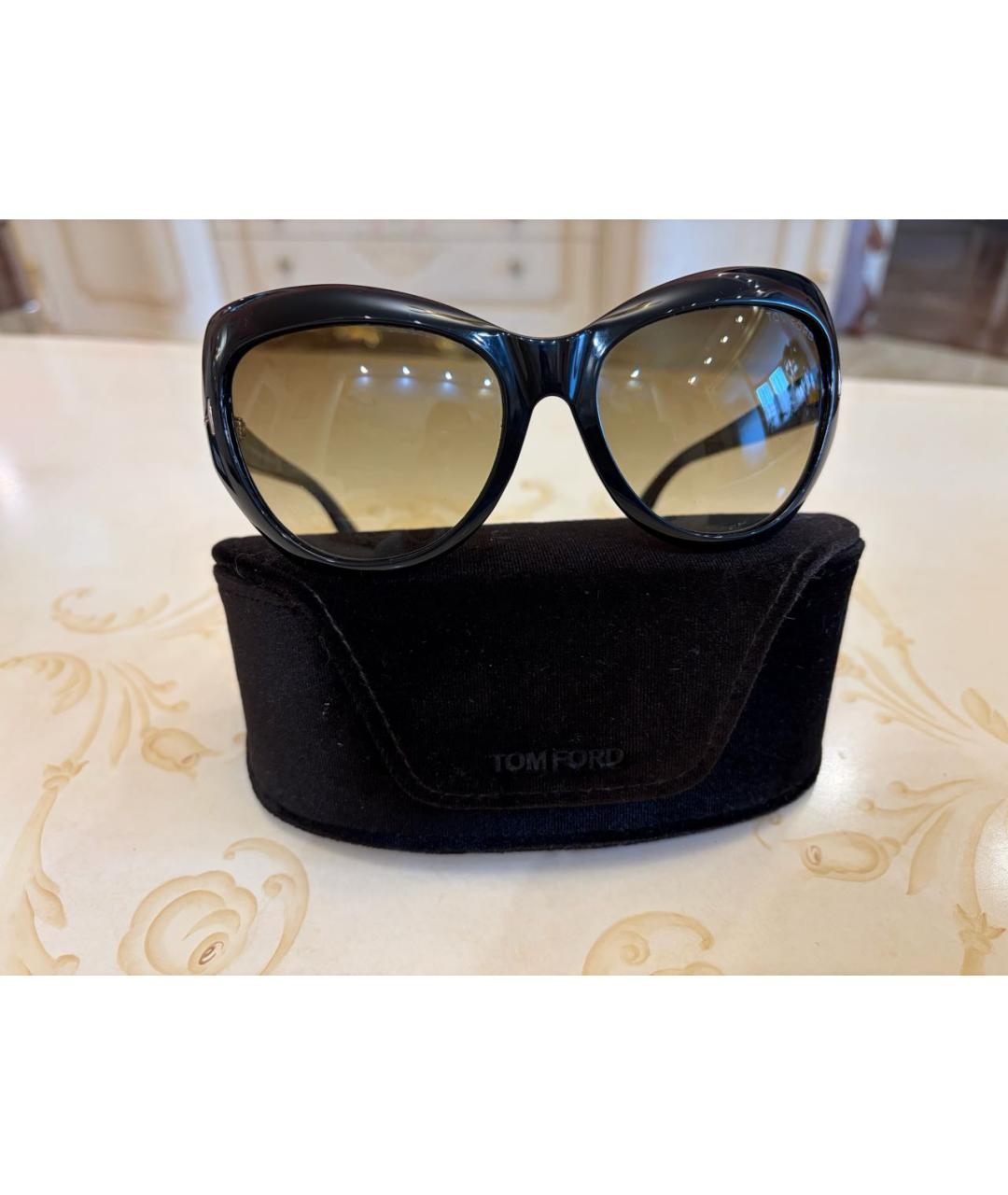 TOM FORD Черные пластиковые солнцезащитные очки, фото 6