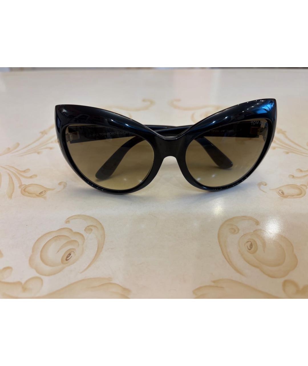TOM FORD Черные пластиковые солнцезащитные очки, фото 7