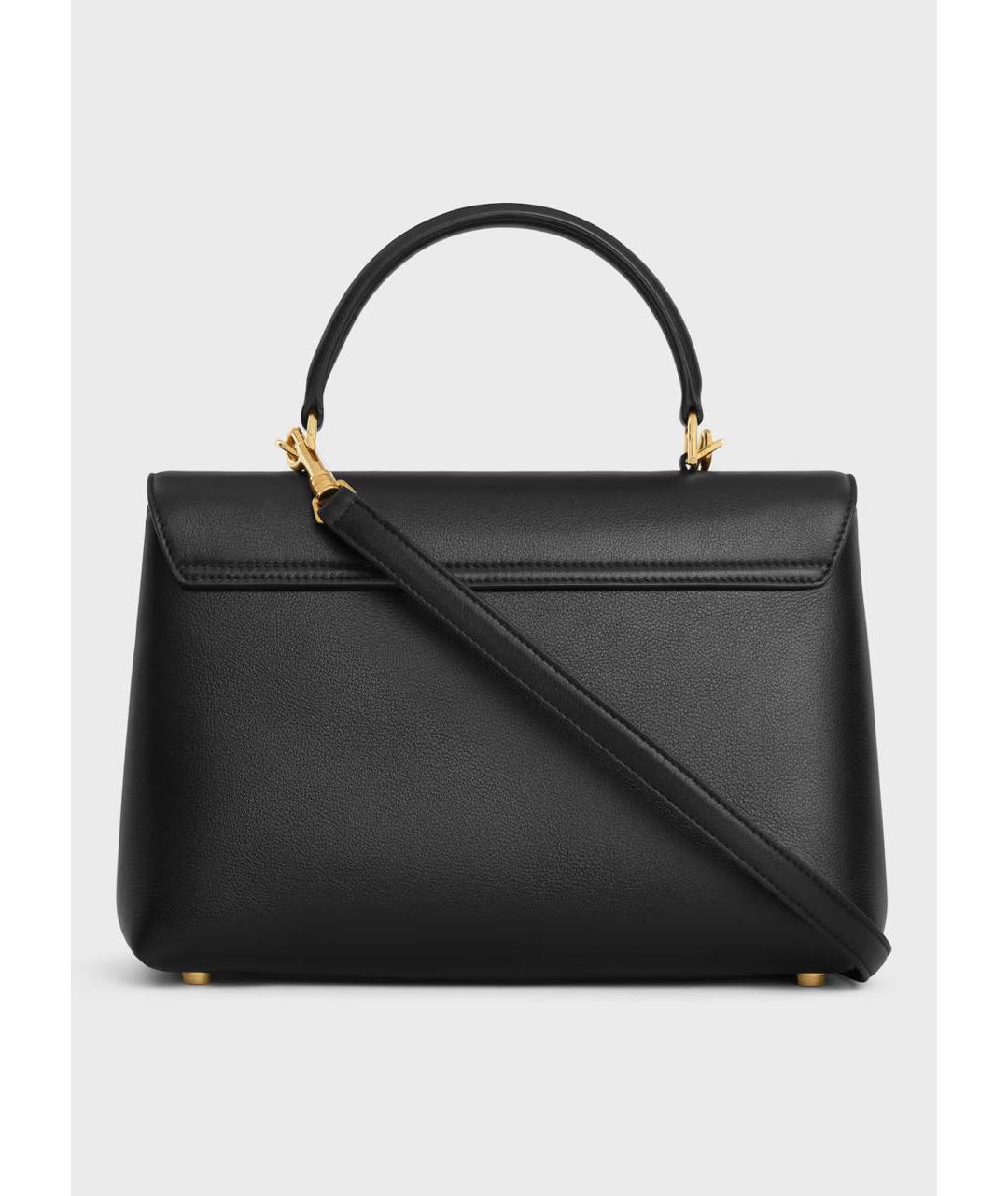 CELINE Черная кожаная сумка с короткими ручками, фото 4