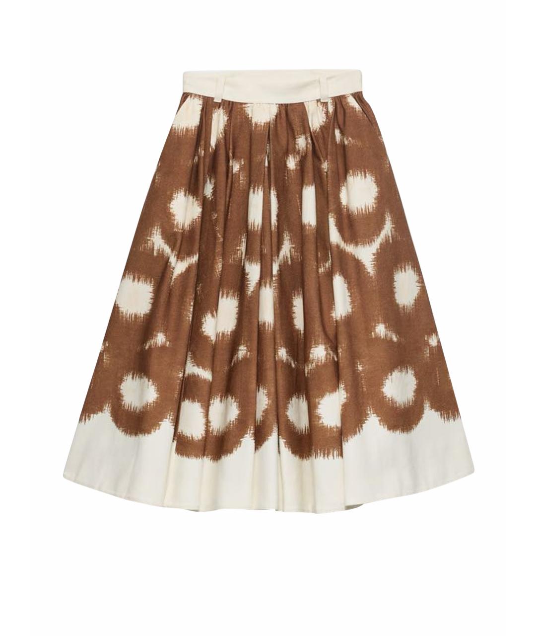 PRADA Коричневая юбка миди, фото 1