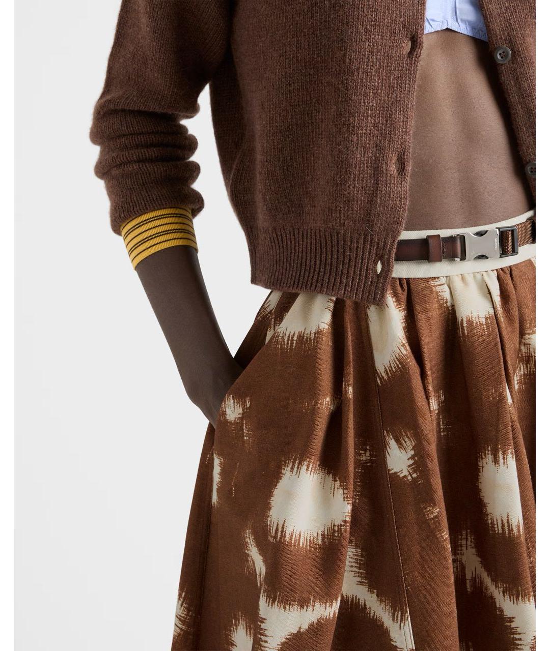 PRADA Коричневая юбка миди, фото 3