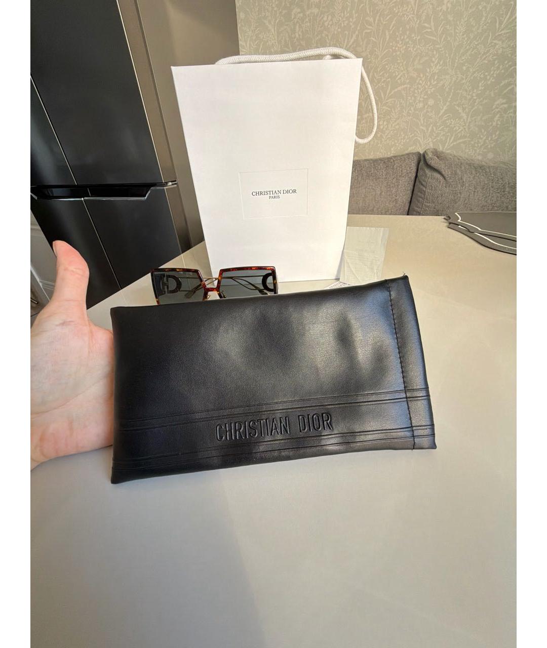 CHRISTIAN DIOR Коричневые пластиковые солнцезащитные очки, фото 8