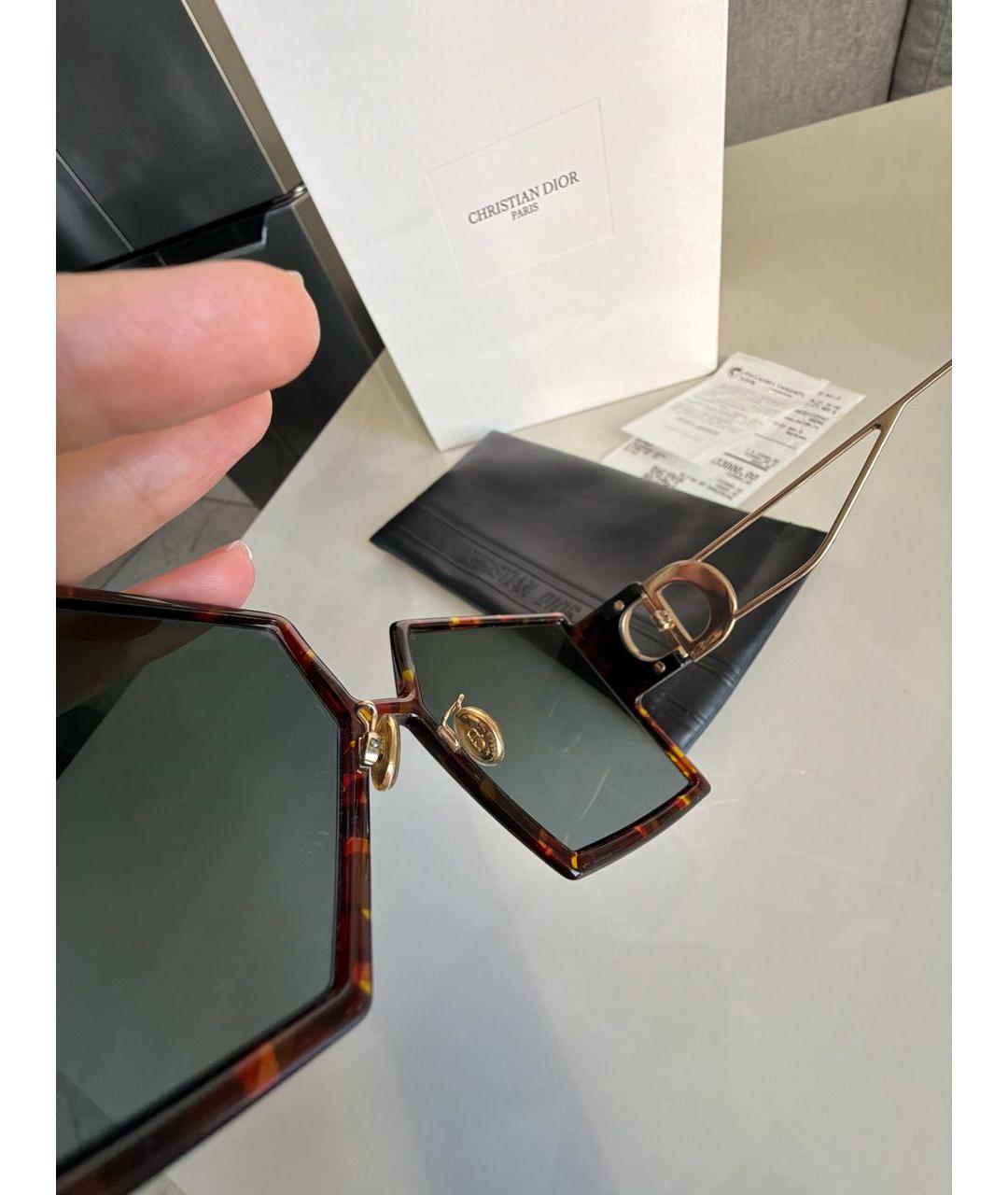 CHRISTIAN DIOR Коричневые пластиковые солнцезащитные очки, фото 6