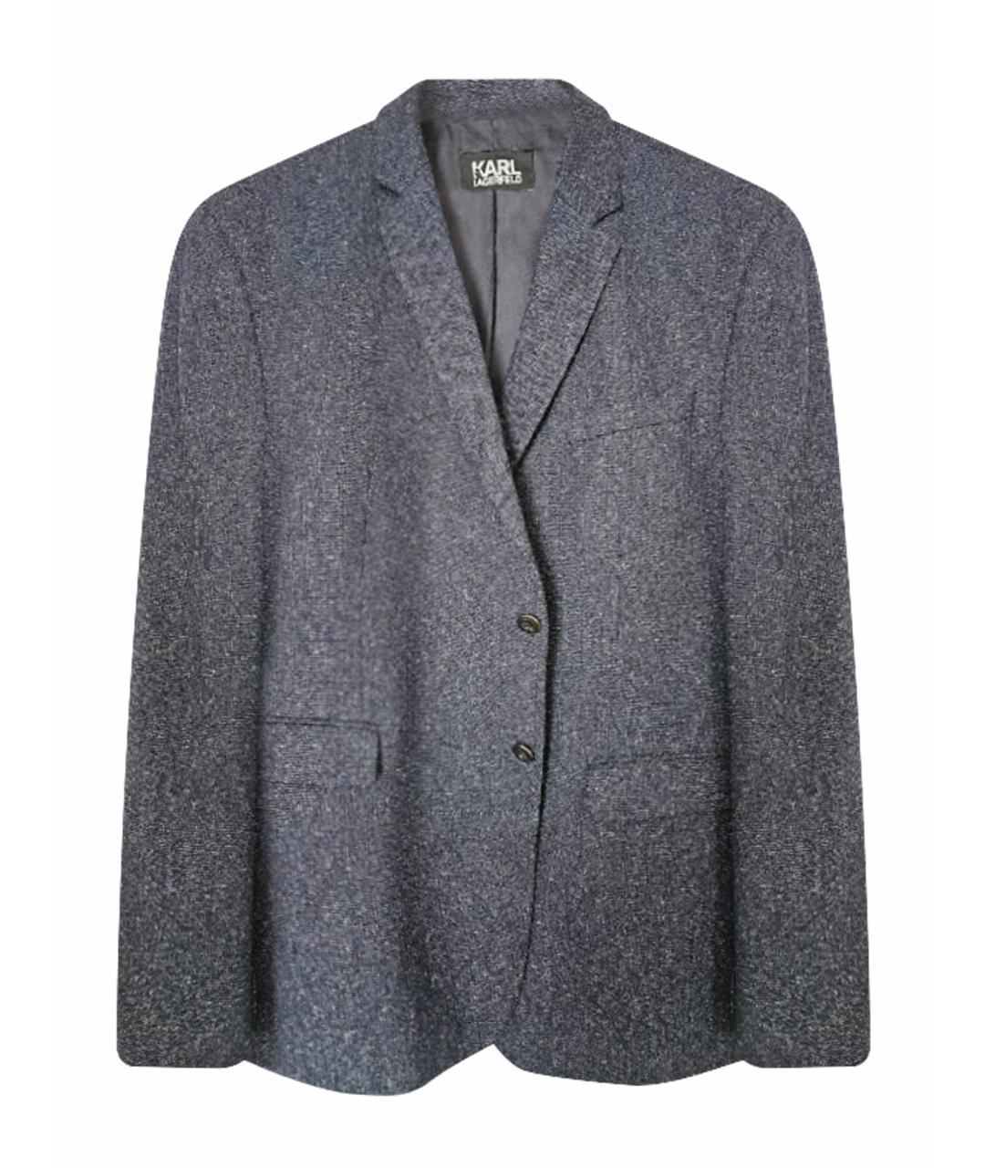 KARL LAGERFELD Темно-синий полиэстеровый пиджак, фото 1