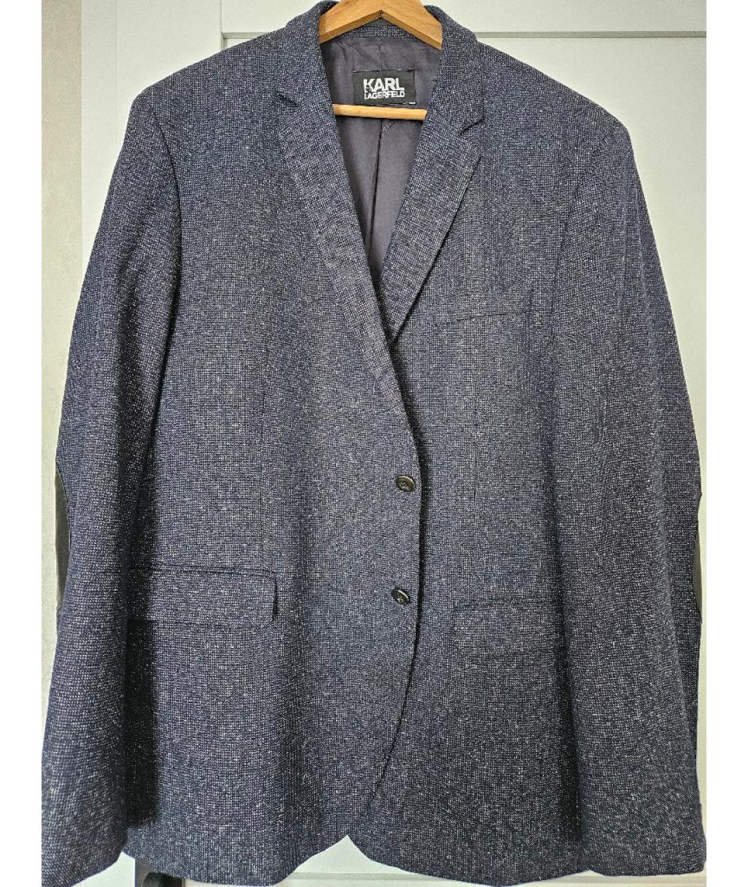 KARL LAGERFELD Темно-синий полиэстеровый пиджак, фото 7