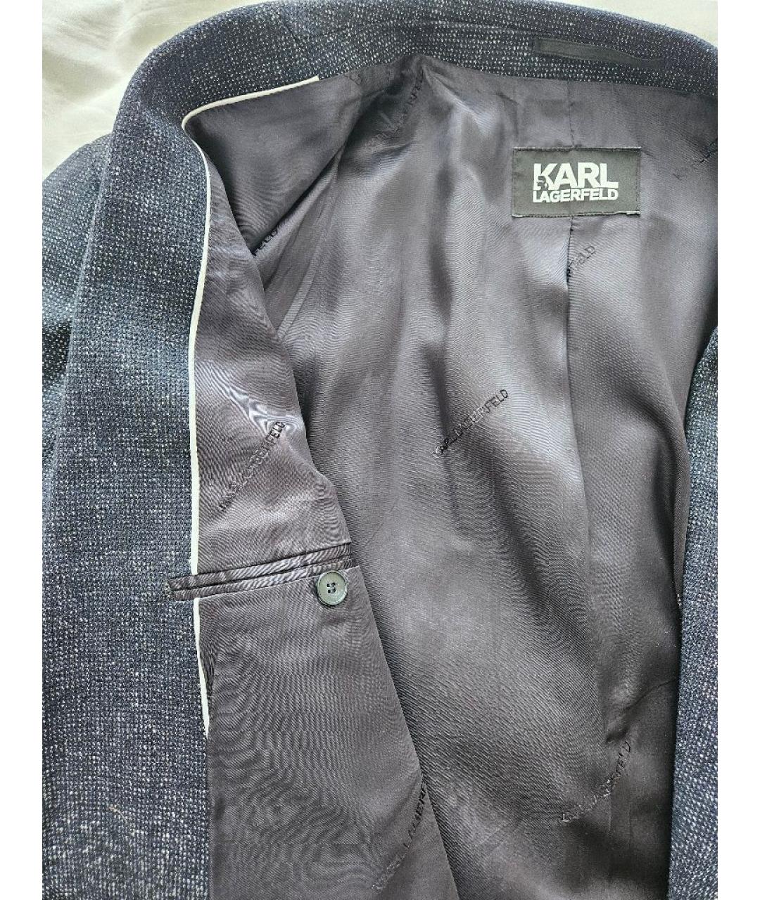 KARL LAGERFELD Темно-синий полиэстеровый пиджак, фото 3