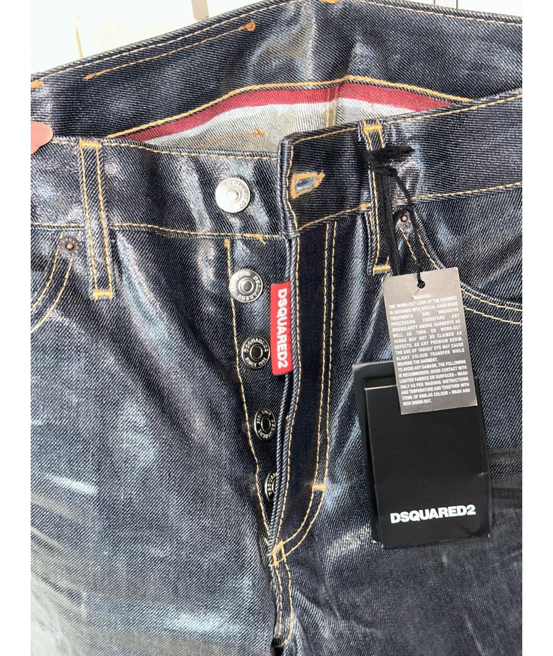 DSQUARED2 Темно-синие прямые джинсы, фото 7
