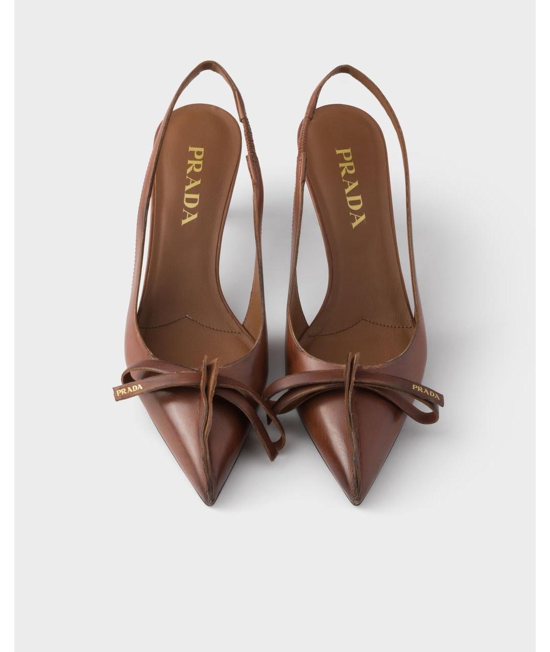 PRADA Коричневые кожаные туфли, фото 3