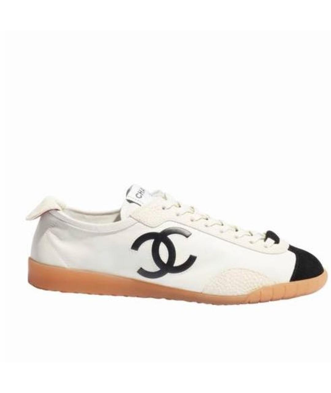 CHANEL Белые кожаные кеды, фото 2