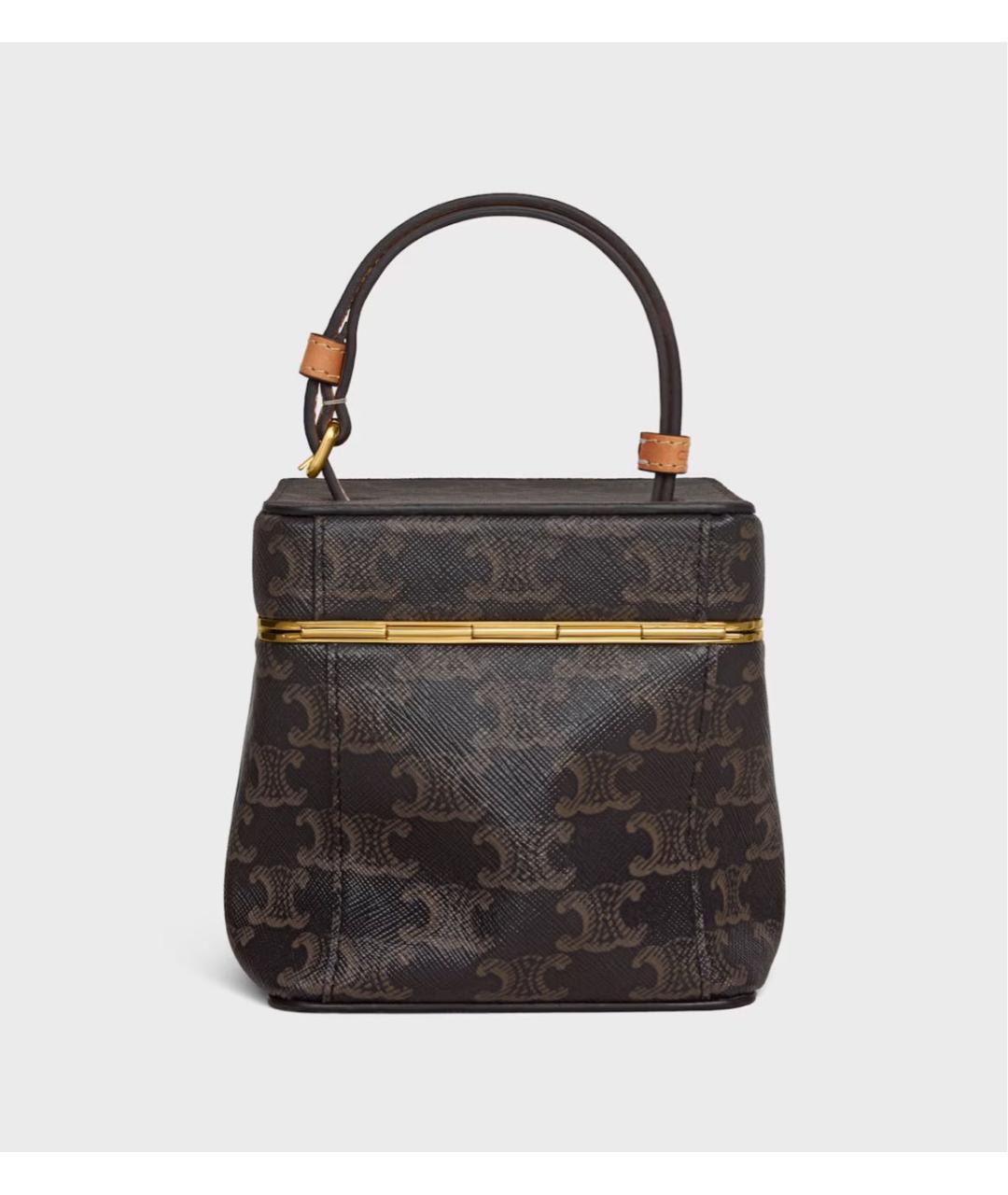 CELINE Коричневая сумка с короткими ручками, фото 4