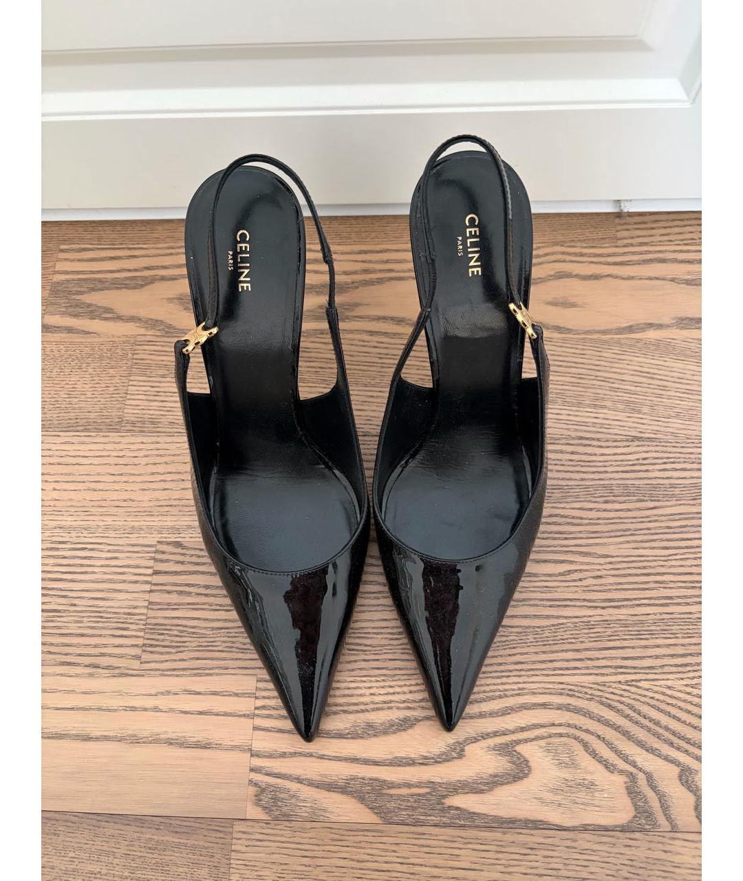 CELINE Черные туфли из лакированной кожи, фото 4