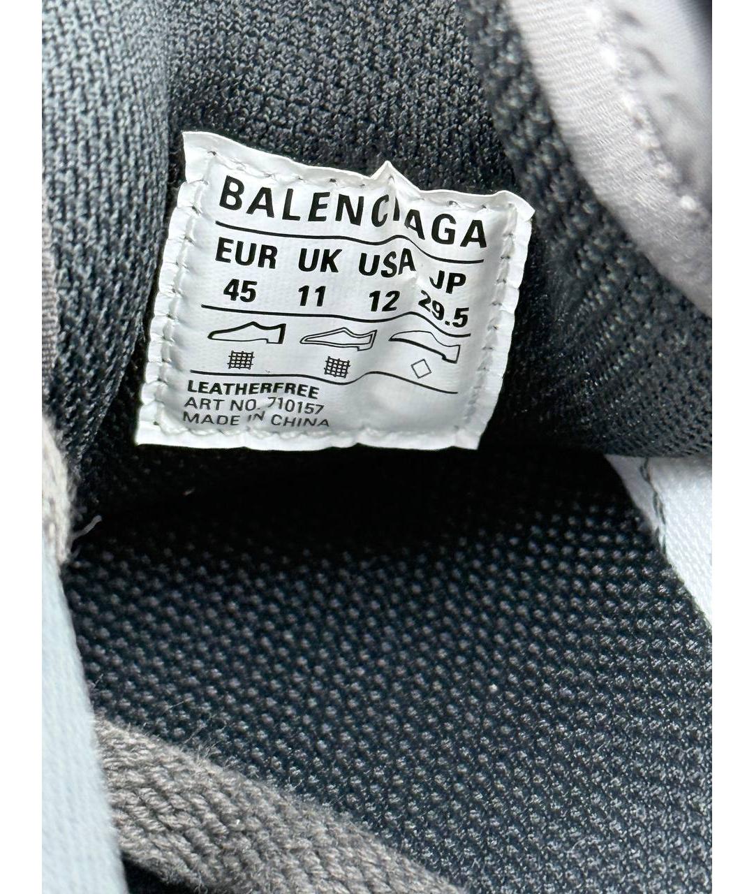 BALENCIAGA Серые текстильные низкие кроссовки / кеды, фото 8