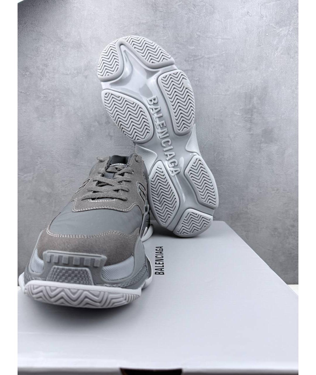 BALENCIAGA Серые текстильные низкие кроссовки / кеды, фото 3