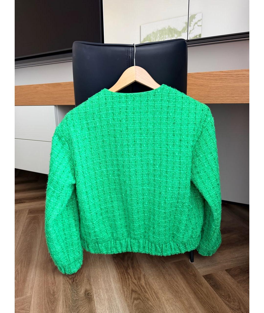 12 STOREEZ Зеленый твидовый жакет/пиджак, фото 2