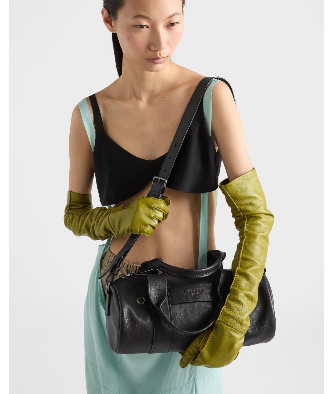 PRADA Черная кожаная сумка через плечо, фото 7