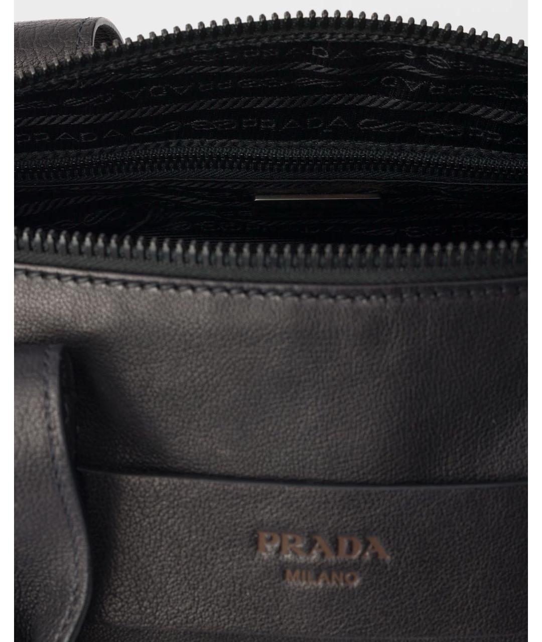 PRADA Черная кожаная сумка через плечо, фото 5