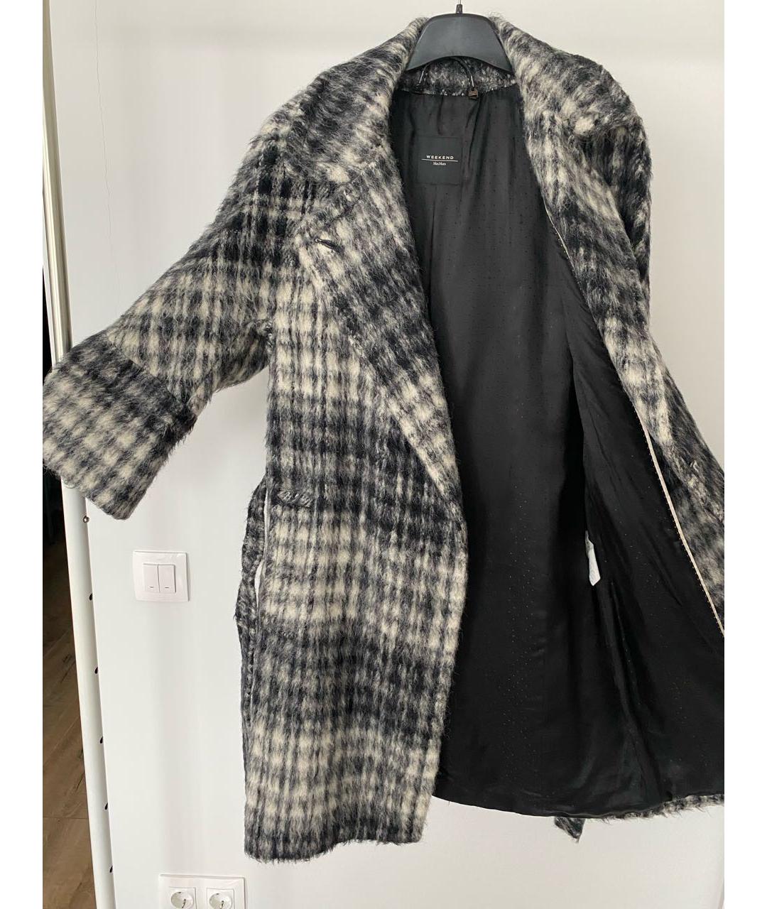 WEEKEND MAX MARA Серое шерстяное пальто, фото 4
