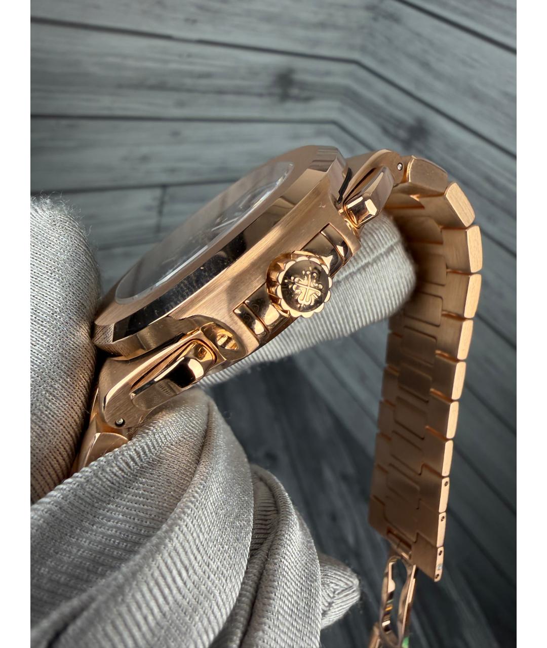 PATEK PHILIPPE Черные часы из розового золота, фото 5