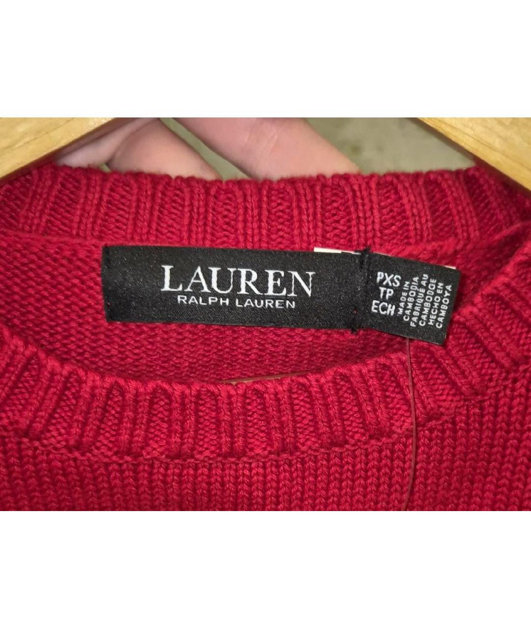 RALPH LAUREN Красный хлопковый джемпер / свитер, фото 3