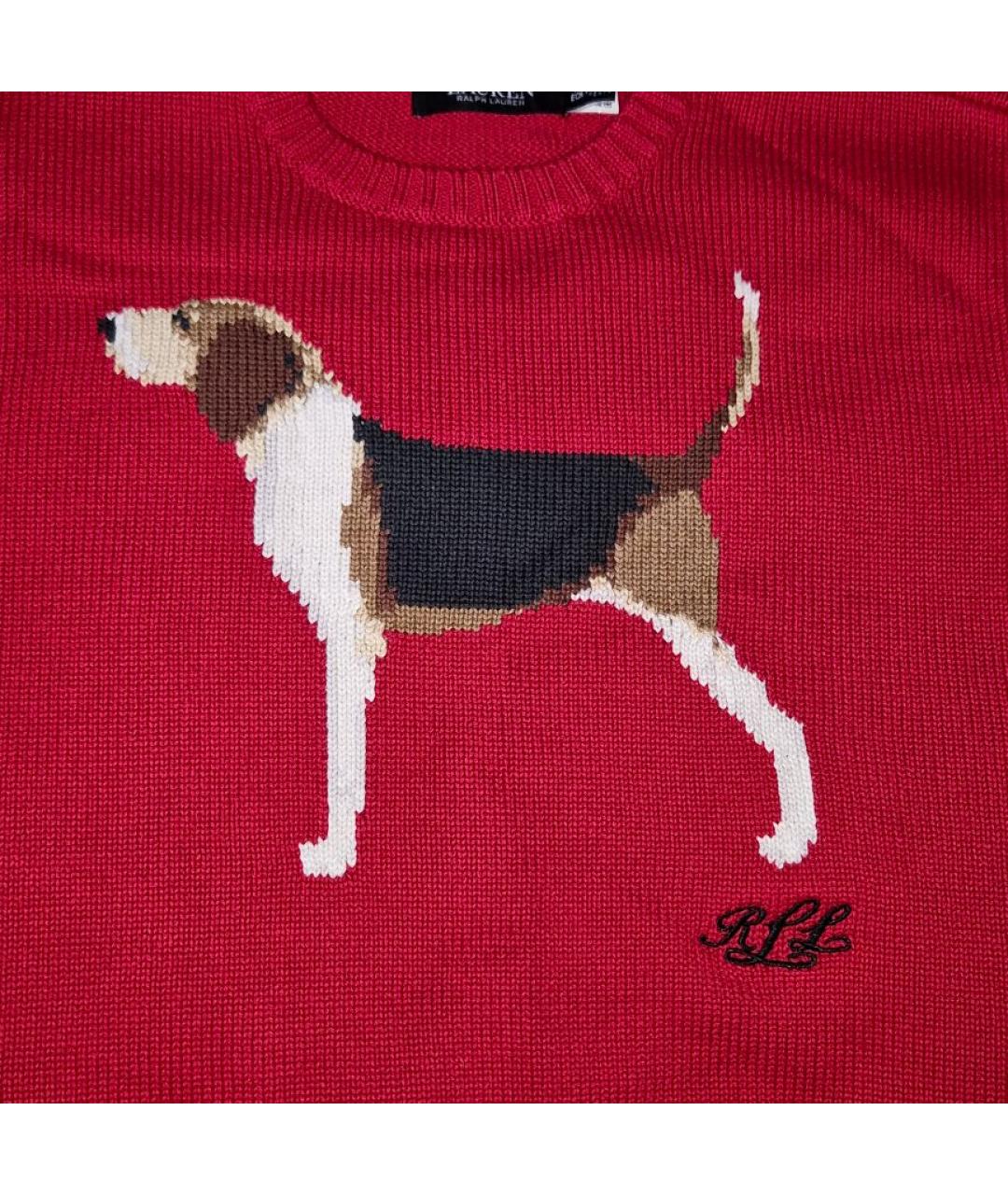RALPH LAUREN Красный хлопковый джемпер / свитер, фото 4