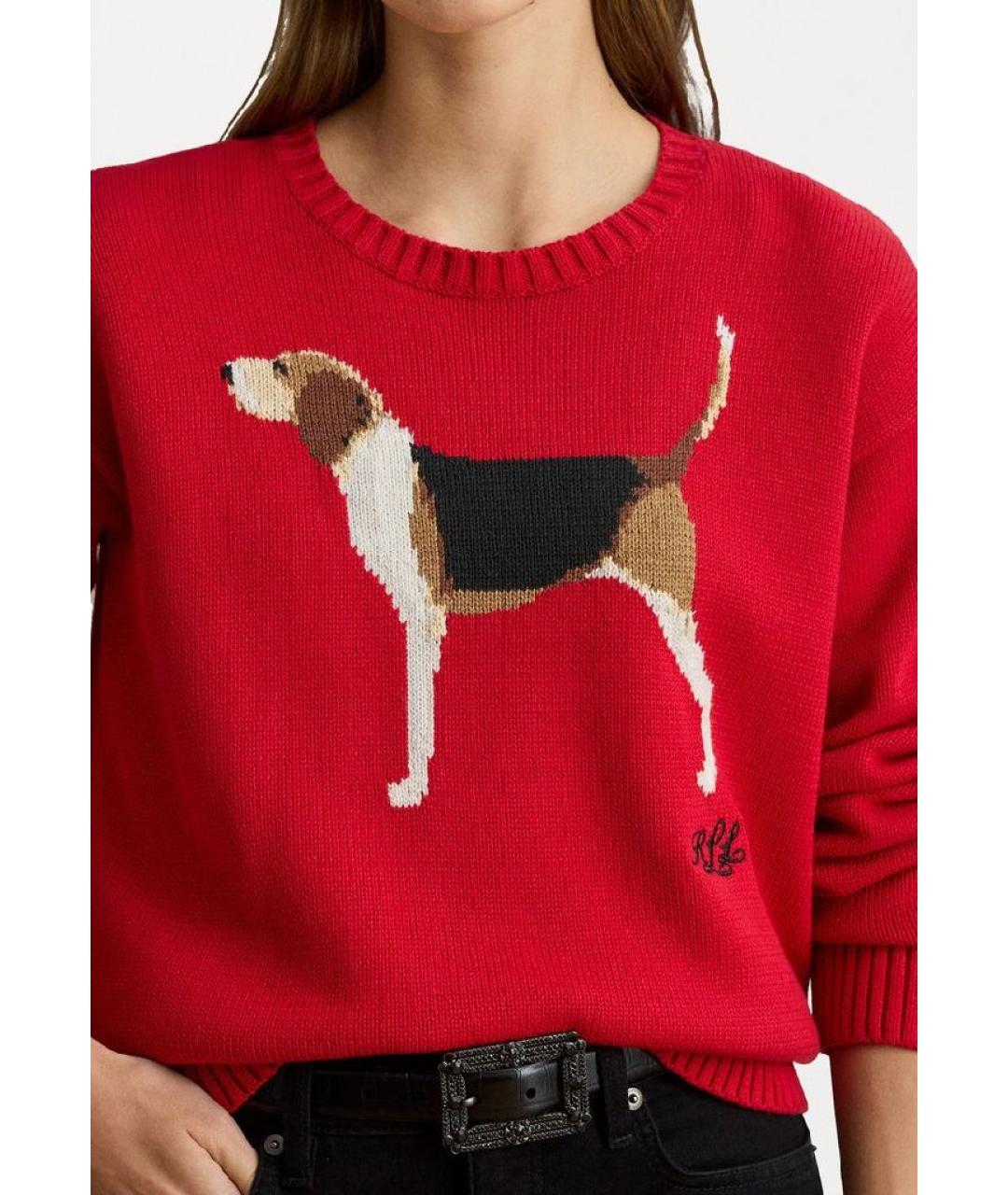 RALPH LAUREN Красный хлопковый джемпер / свитер, фото 6