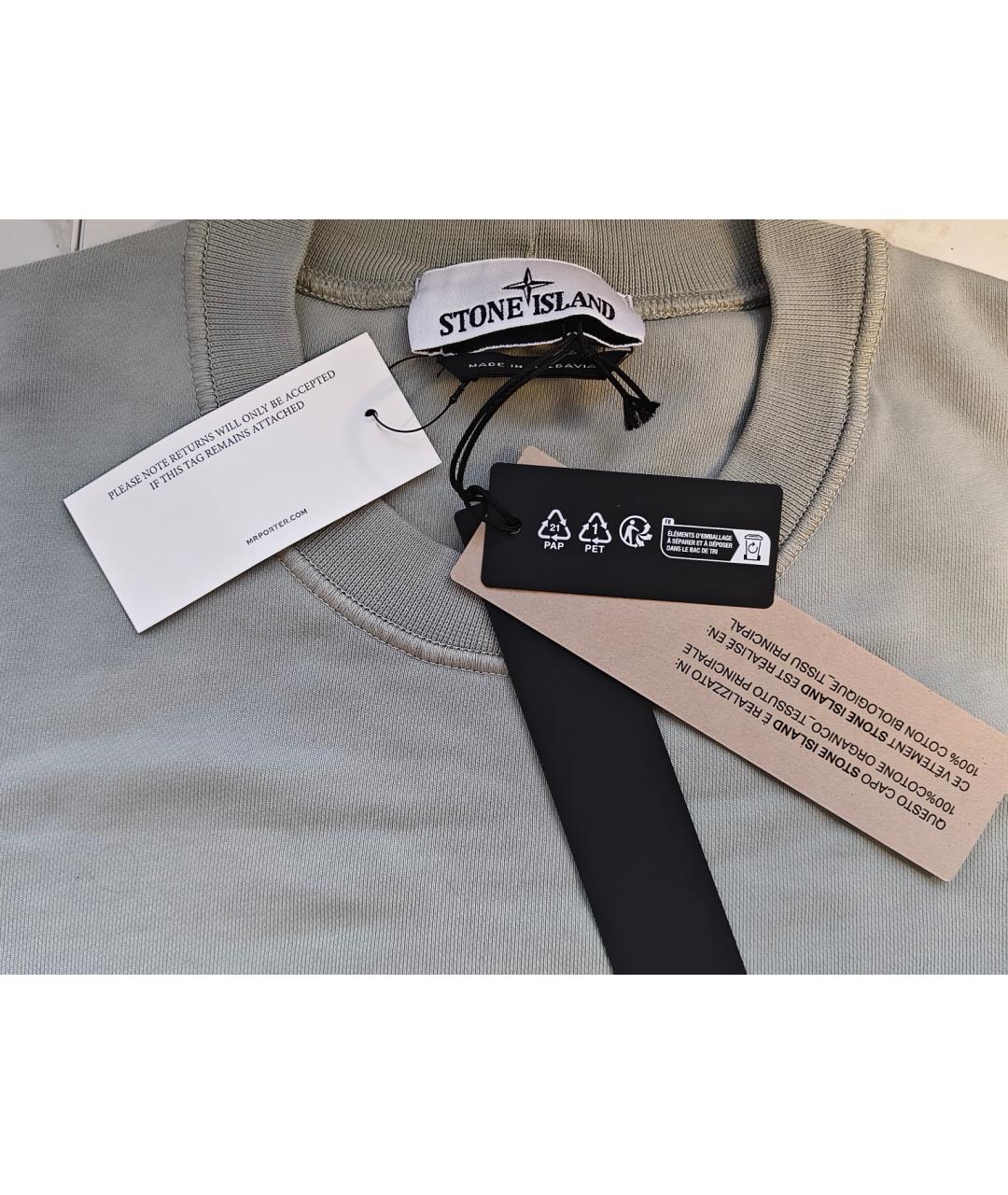 STONE ISLAND Серый хлопковый джемпер / свитер, фото 4