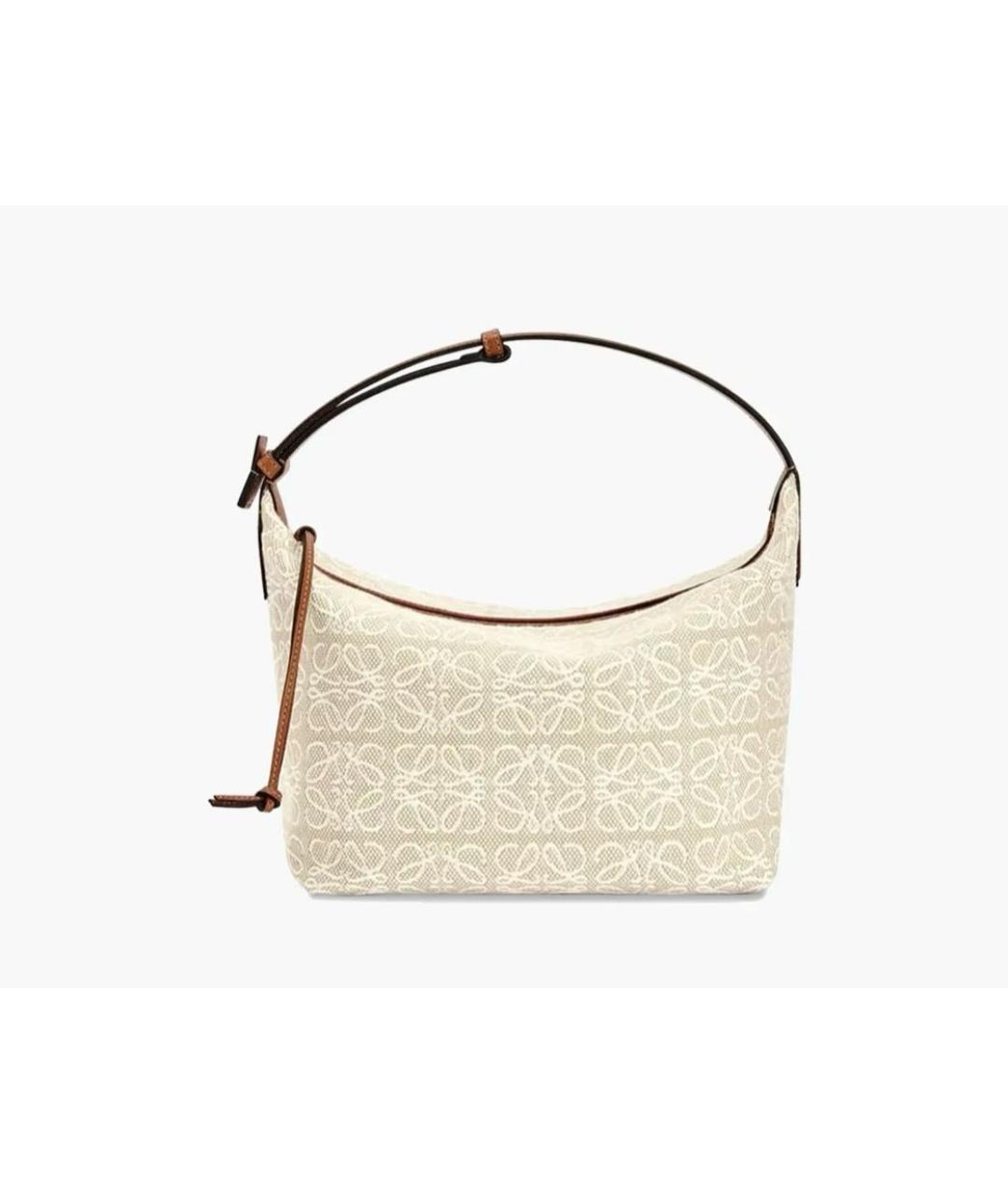 LOEWE Бежевая жаккардовая сумка с короткими ручками, фото 9