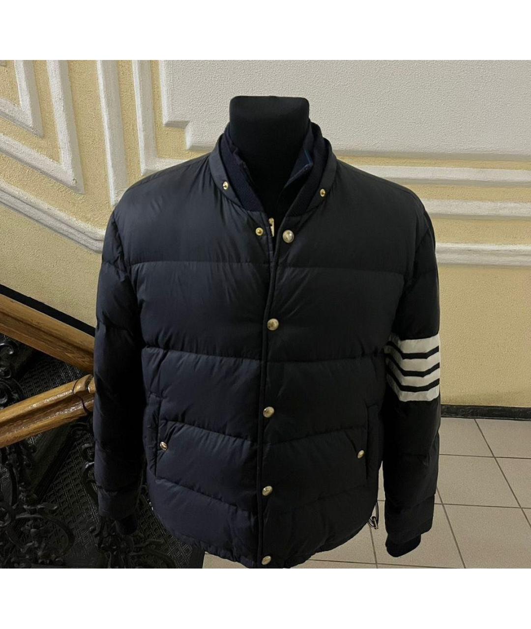 THOM BROWNE Темно-синяя полиамидовая куртка, фото 5