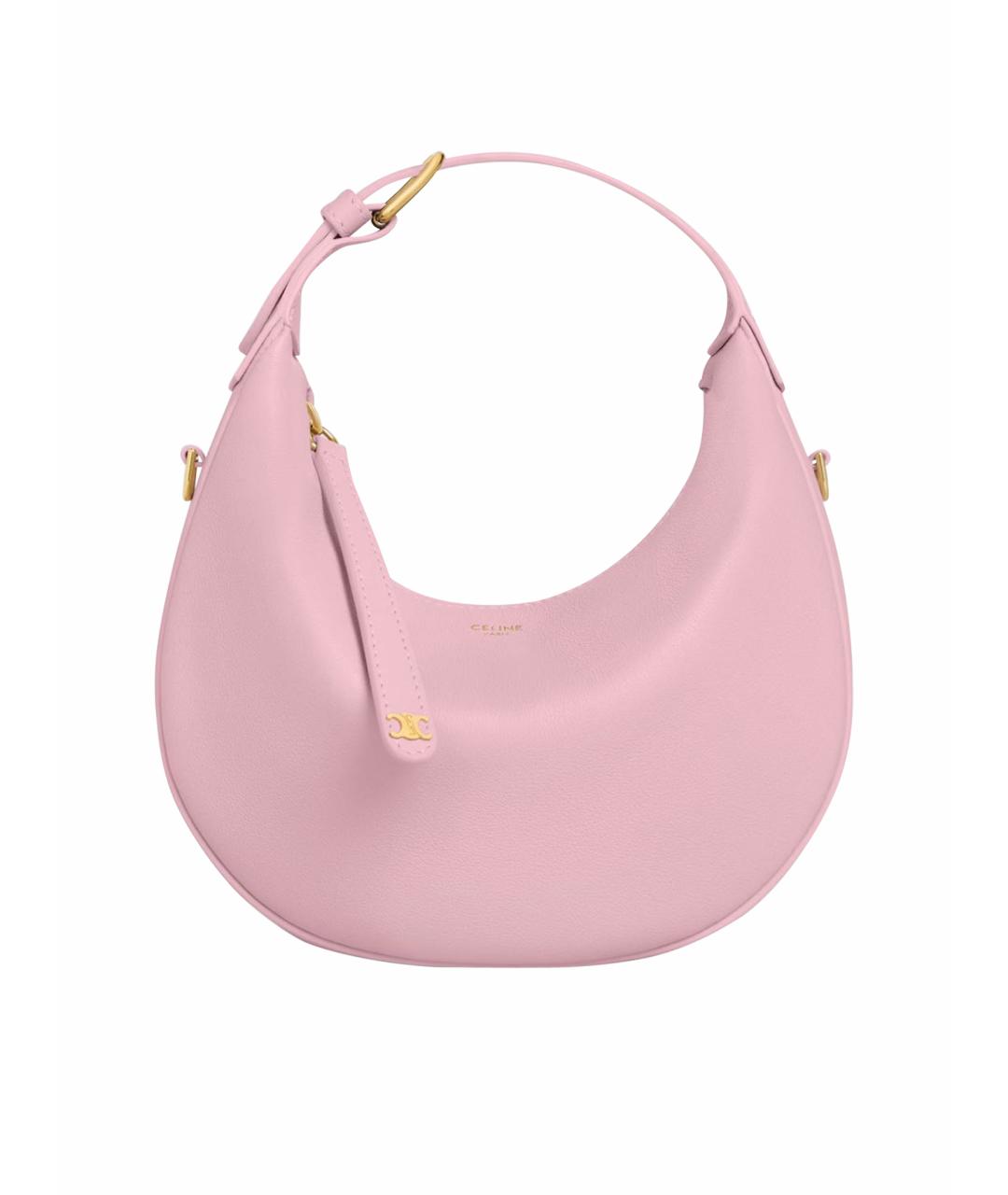 CELINE Розовая кожаная сумка с короткими ручками, фото 1