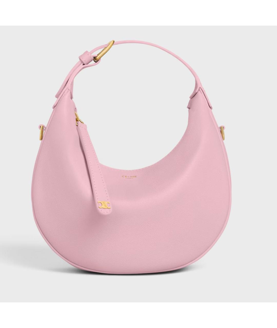 CELINE Розовая кожаная сумка с короткими ручками, фото 4