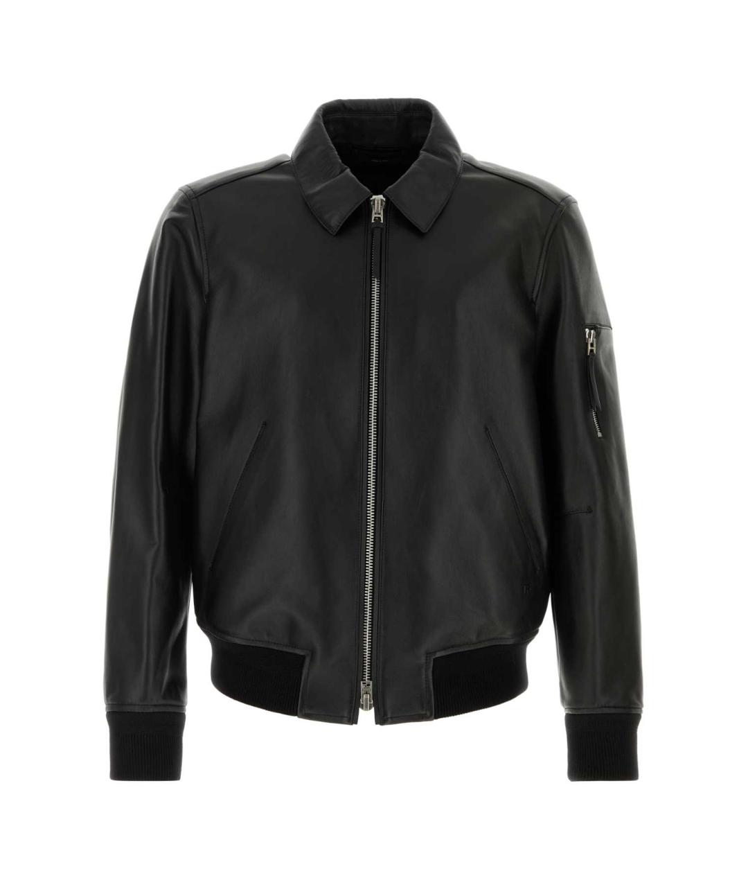 TOM FORD Черная кожаная куртка, фото 1