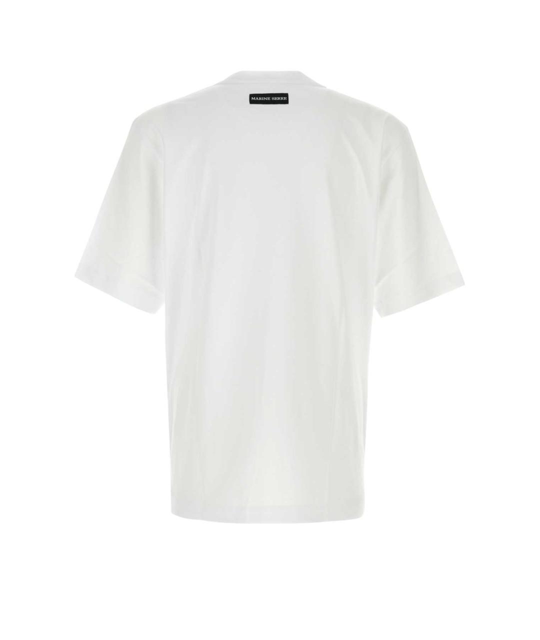 MARINE SERRE Белая хлопковая футболка, фото 2
