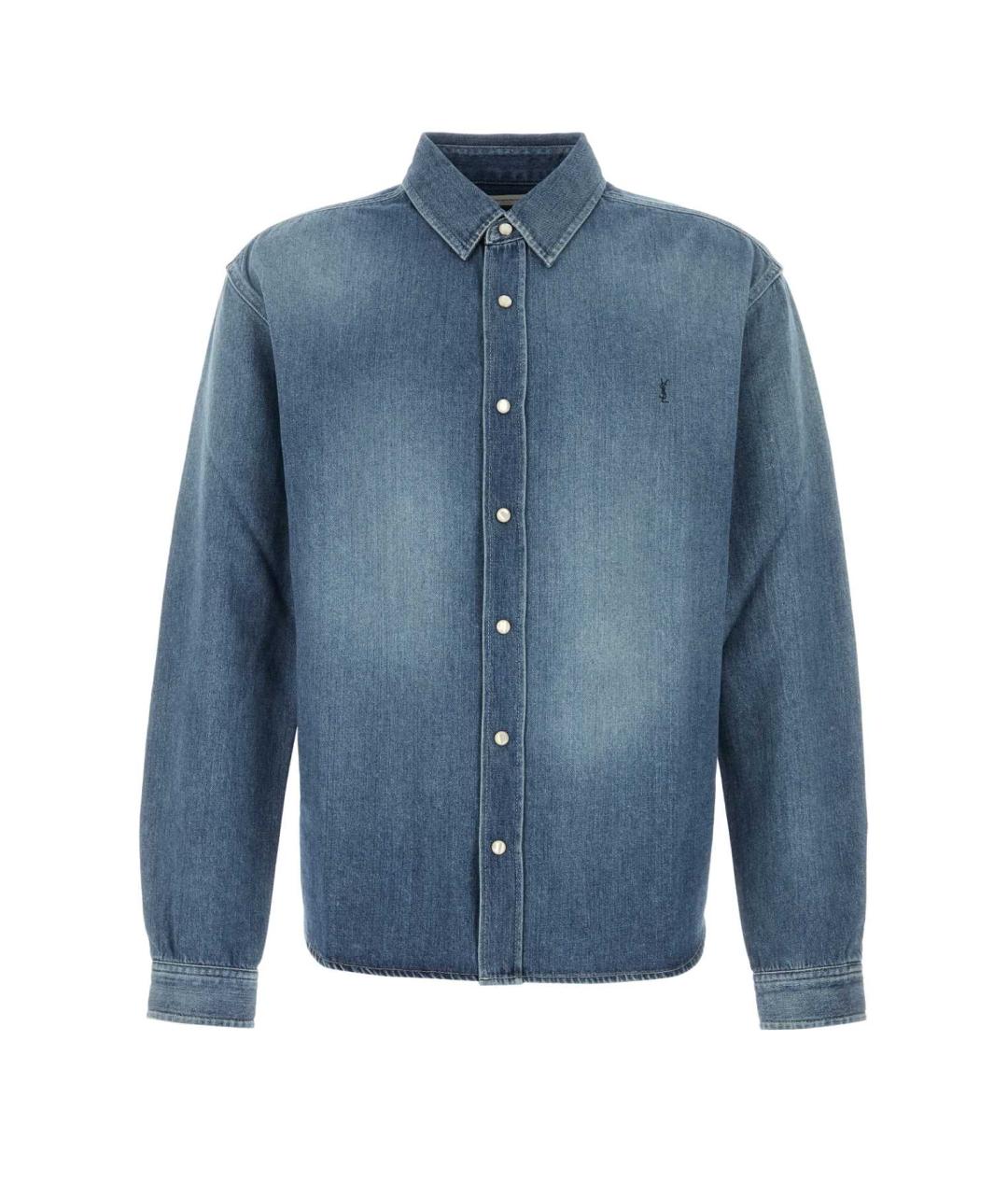 SAINT LAURENT Голубая хлопковая кэжуал рубашка, фото 1