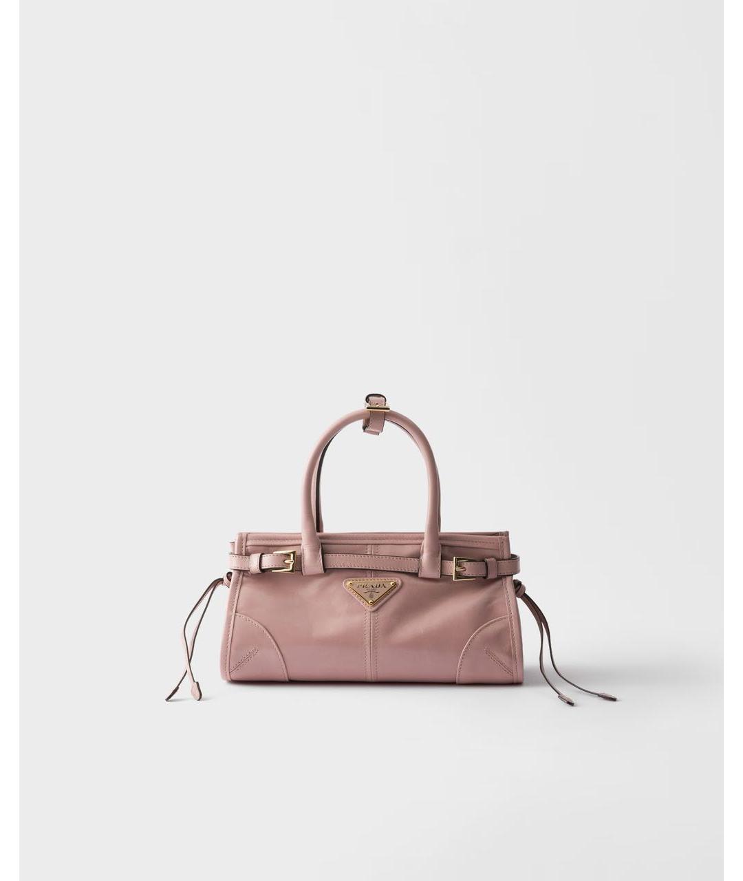PRADA Розовая кожаная сумка с короткими ручками, фото 7