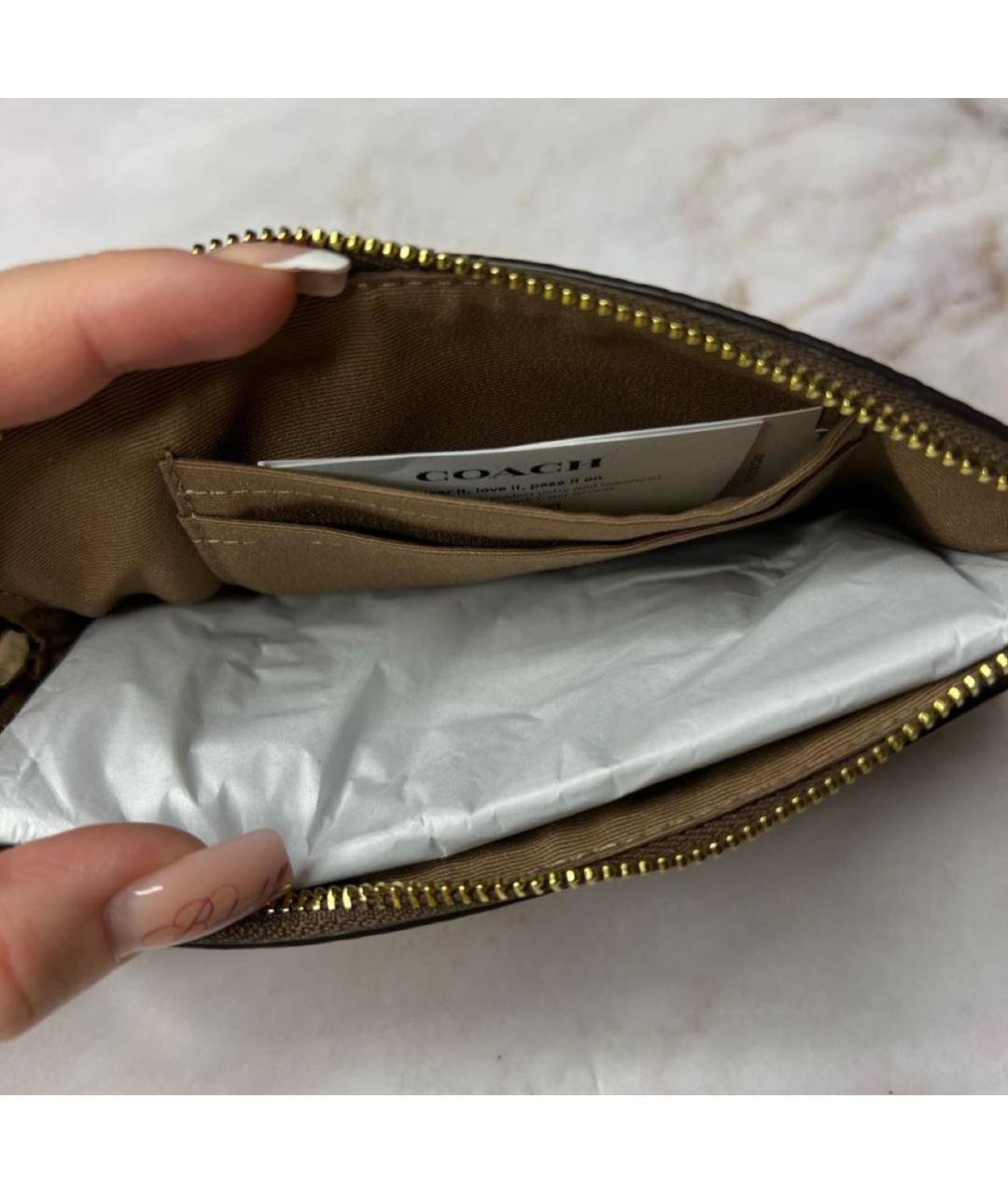 COACH Коричневый кошелек, фото 6